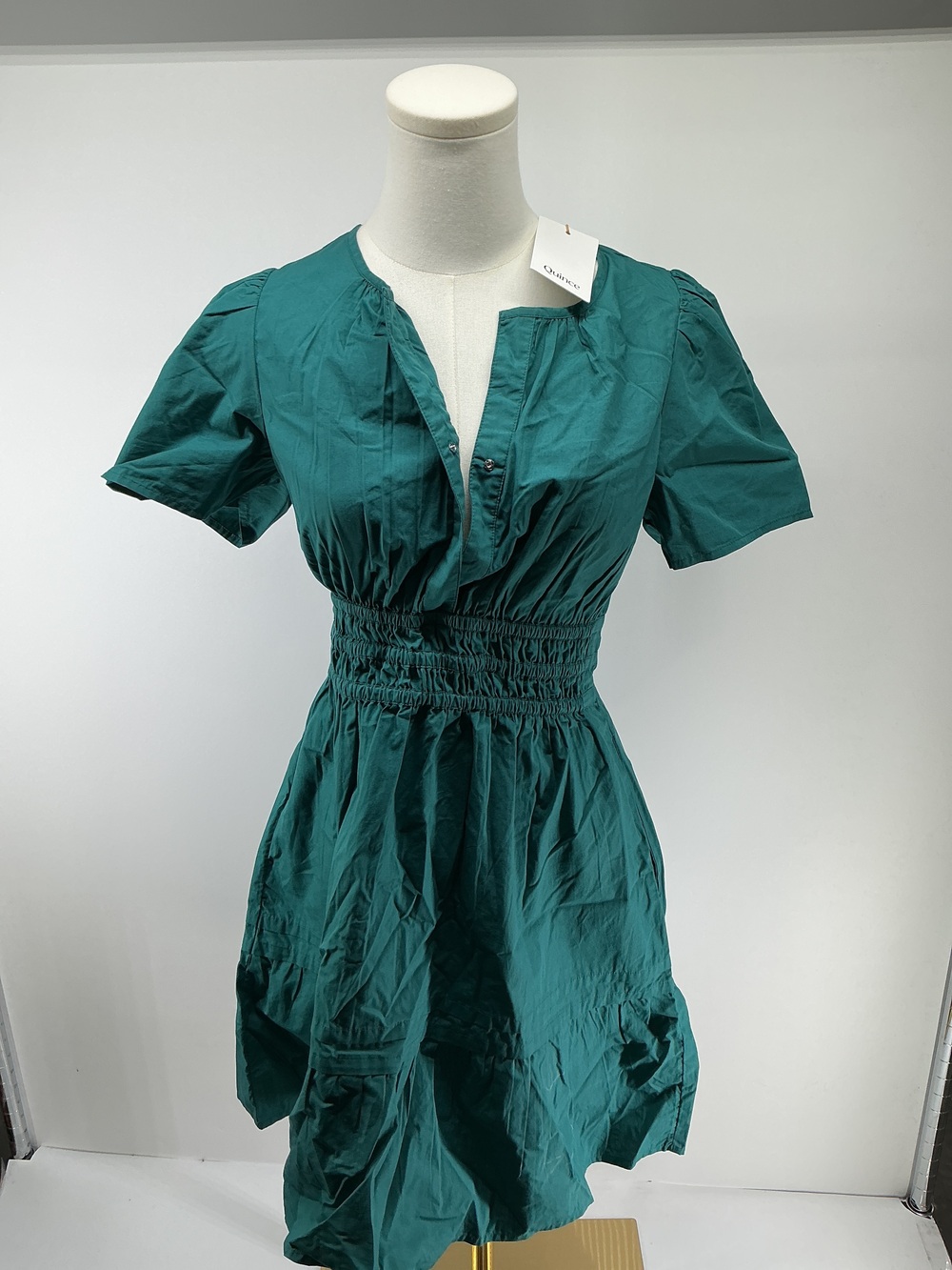 100% Organic Cotton Poplin Tiered Mini Dress